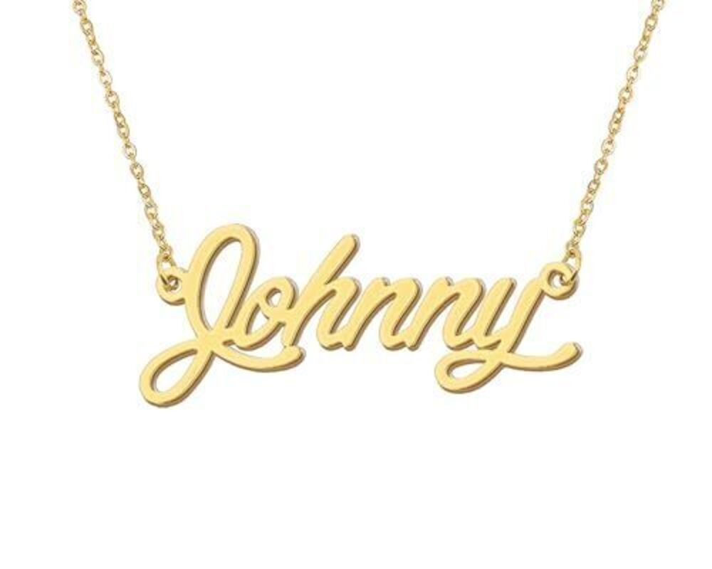 5618 18k Gold Plated Johnny Name Pendant Necklace Stainless Steel Initial